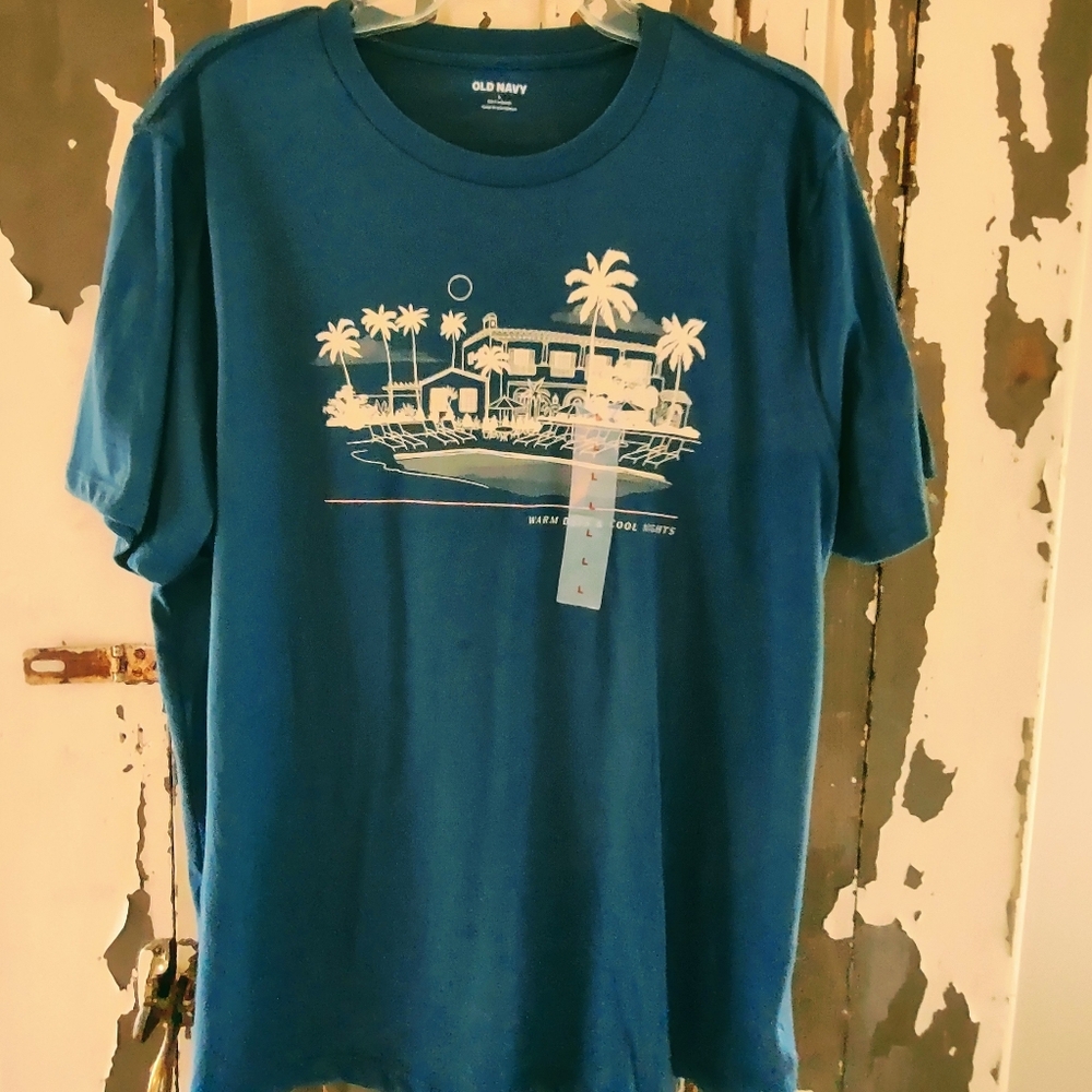 NWT SHORT SLEEVED TEE LARGE " WARM DAYS AND COOL NIGHTS
